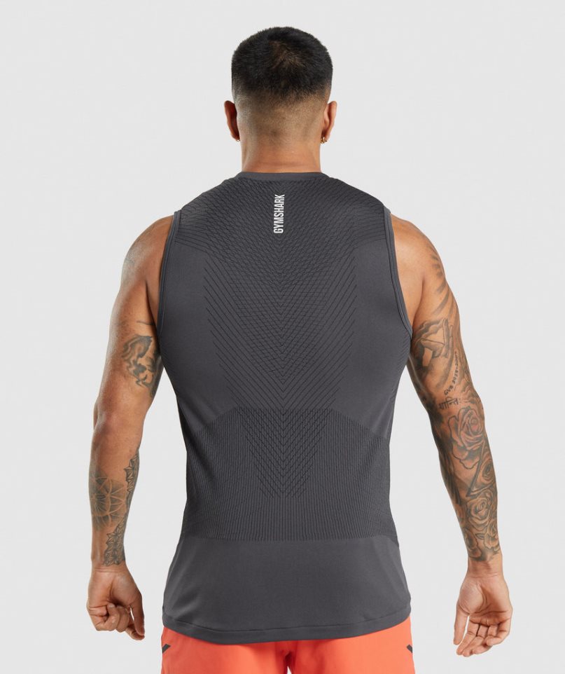 Men's Gymshark Apex Seamless Tanks Black | NZ 8CHSRF